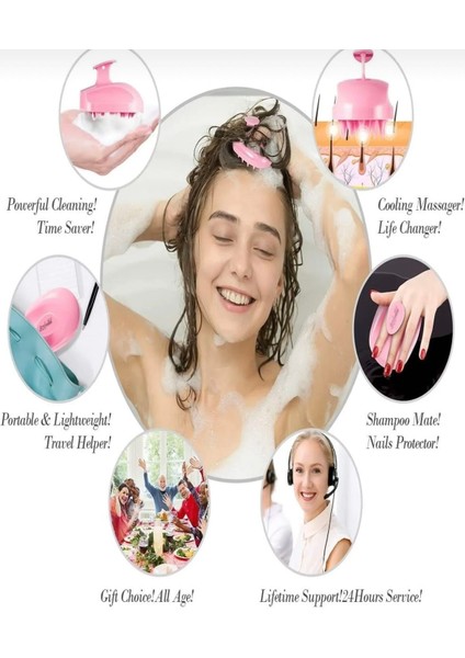 Silikon Kafa Masajı Saç Yıkama Fırçası Fırçası indirimleri