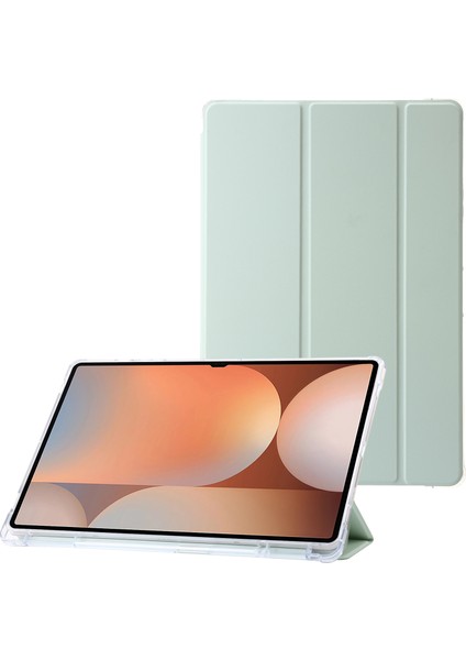 Samsung Galaxy Tab S10 Ultra Üç Katlı Standlı Deri+TPU Akrilik Arka Tablet Kılıfı (Yurt Dışından)