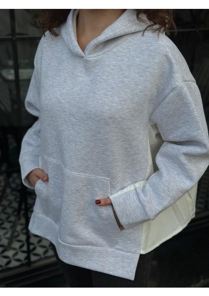 Gömlek Parçalı Şardonlu Sweatshirt