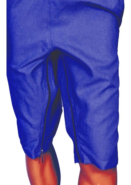 Özel Tasarım Kısa Kol Bacak Arası Fermuarlı & Demans Hasta Bakım Tulumu - Large Beden modelleri