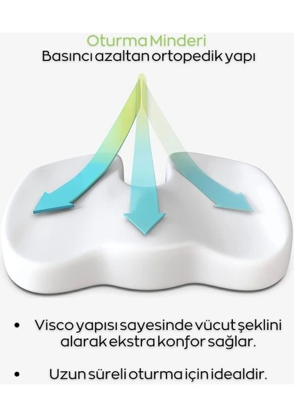 Koltuk Minderi Kuyruk Sokumu Ortopedik Hafızalı U Koltuk Ev Ofis Oto Oturma Masajlı Yastık Pedi