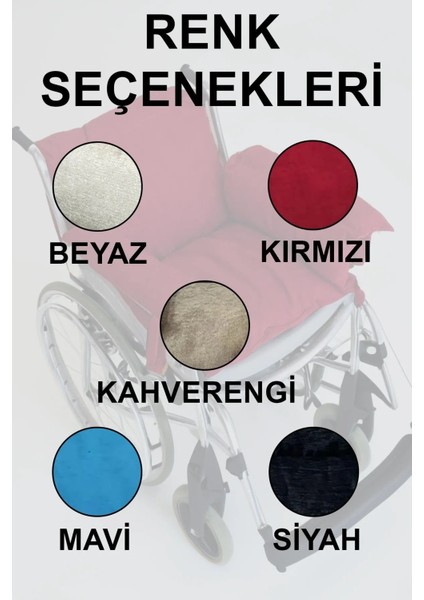 Kırmızı - Tekerlekli Sandalye Minderi, Hasta Bakım Minderi, Lüx Bakım Minderi