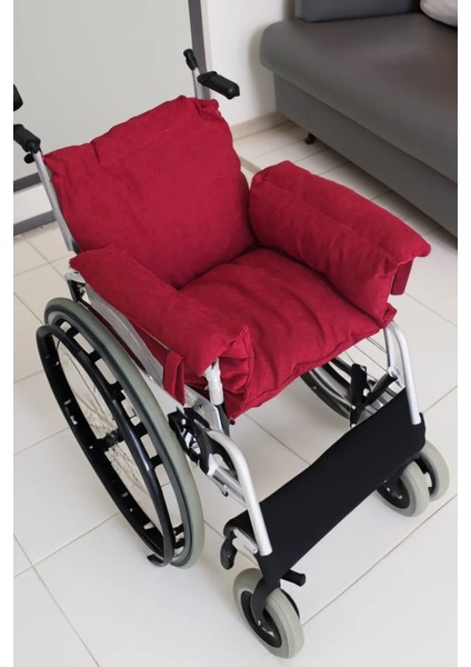 Kırmızı - Tekerlekli Sandalye Minderi, Hasta Bakım Minderi, Lüx Bakım Minderi