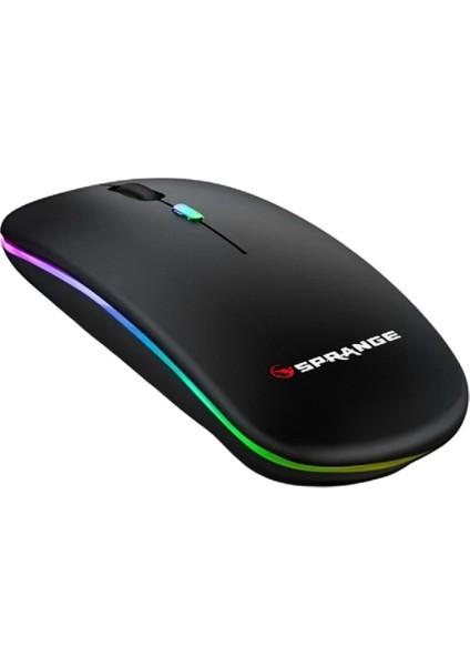 Kablosuz Mouse Bluetooth – Şarjlı, Type-C, Ergonomik, 500 Mah, 800/1200/1600 Dpı, LED Işık