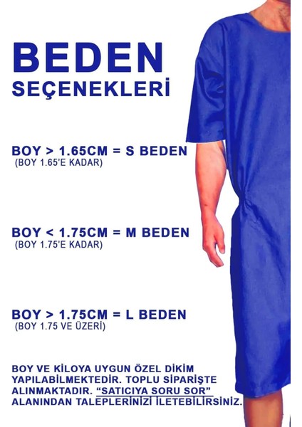 Özel Tasarım Demans Tulumu Kısa Kol Arkadan Fermuarlı Hasta Bakım Tulumu - Small Beden modelleri