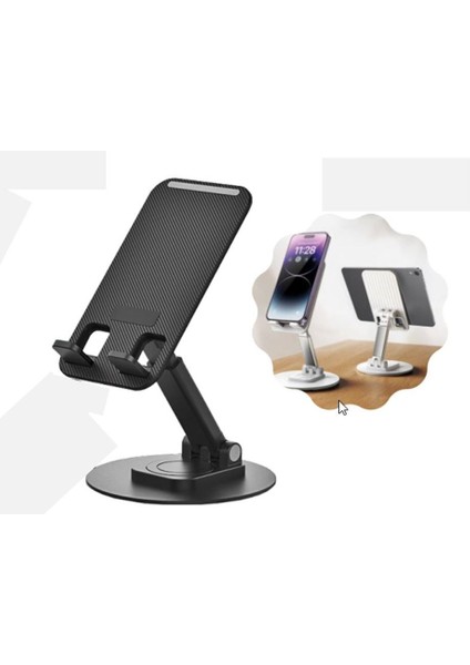 4 Eksenli 360 Derece Teleskopik Tüm Telefonla Uyumlu Ayaklı Metal Stand Tutucu