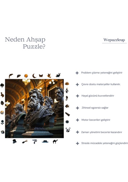 Olymposlular Ahşap Puzzle Yetişkin Benzersiz Parçalı Yapboz Puzzle Yapıştırıcılı S1-03