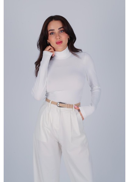 Kadın Ekru Dik Yaka Çıtçıtlı Body fiyatları