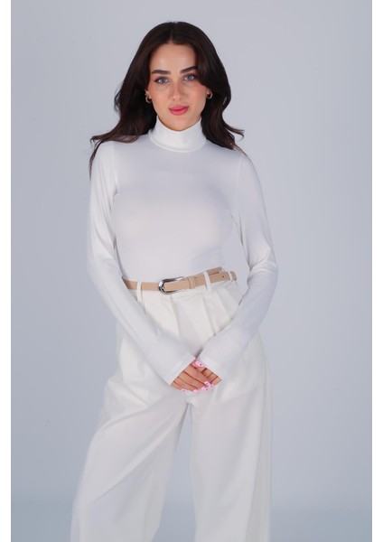 Kadın Ekru Dik Yaka Çıtçıtlı Body modelleri