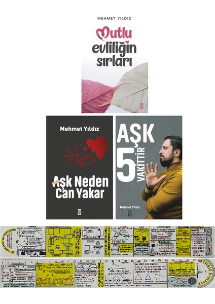Mutlu Evliliğin Sırları - Aşk Neden Can Yakar - Aşk 5 Vakittir 3 Kitap - Mehmet Yıldız - Cetvel