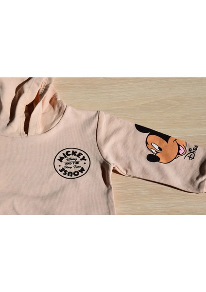 Mickey Mouse Resimli Arkası Baskılı Kapüşonlu 2'li Takım fiyatları
