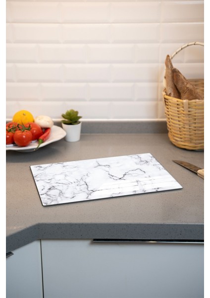 Cam Kesim Panosu 20x30, Beyaz Mermer Tasarım, Dayanıklı ve Şık Kullanım fiyatları