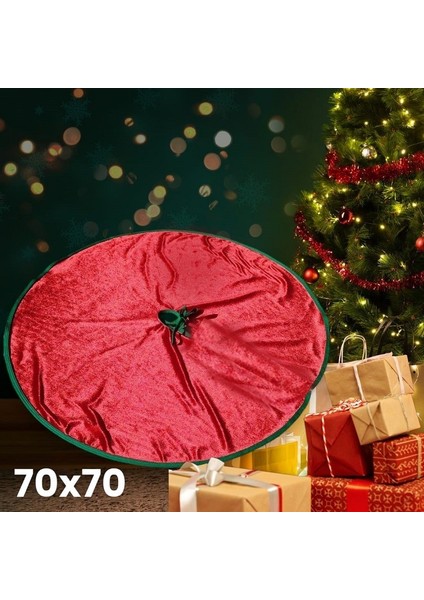 Yılbaşı Çam Ağacı Altı Örtüsü Kadife 70 x 70