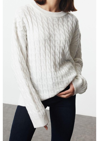 Kadın Moda Şık Bisiklet Yaka Standart Kol Regular Couple Yumuşak Dokulu Basic Triko Kazak