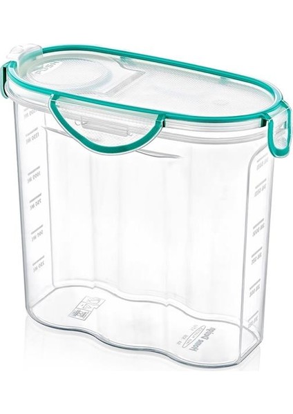 Kilitli Kapaklı Contalı Hava,su Sıvı Geçirmez 1,7 Litre Erzak Saklama KABI-SA585 (4778)