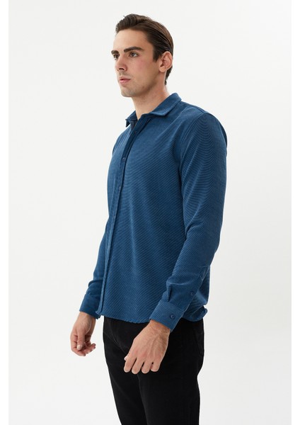 Eg 1888 Kendinden Dokulu Gofre Erkek Gömlek modelleri