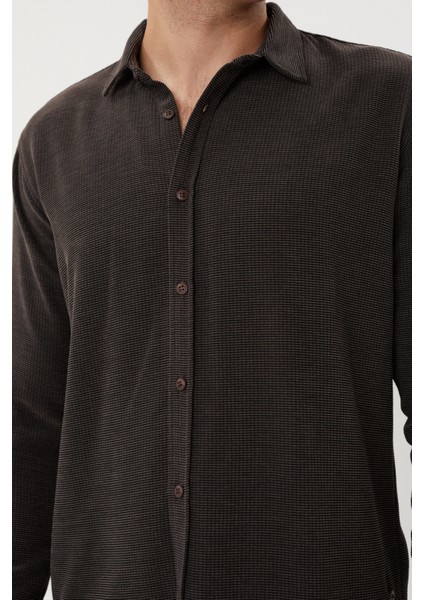 Eg 1888 Kendinden Dokulu Gofre Erkek Gömlek modelleri