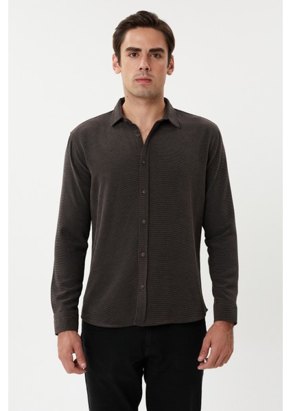 Eg 1888 Kendinden Dokulu Gofre Erkek Gömlek fırsatları