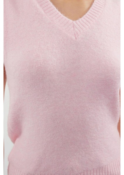 Stil Modern Kadın Regular Standart Kol V Yaka Yünlü Triko Süveter indirimleri