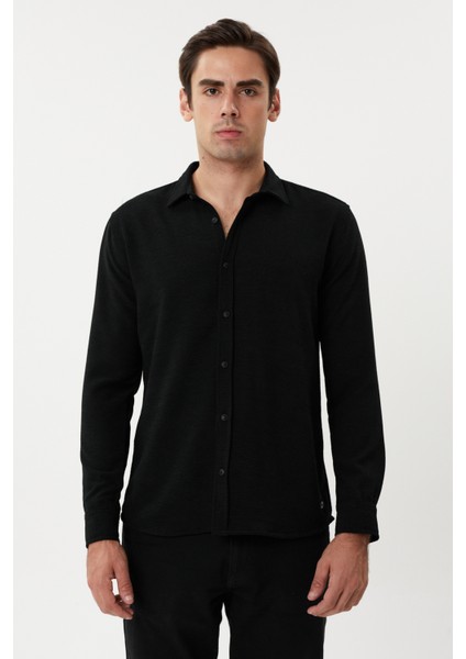 Eg 1888 Kendinden Dokulu Gofre Erkek Gömlek modelleri