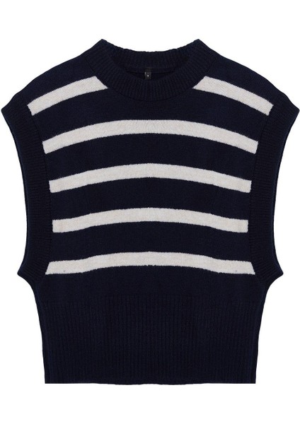 Stil Modern Kadın Regular Standart Kol Bisiklet Yaka Yumuşak Dokulu Çizgili Triko Süveter modelleri