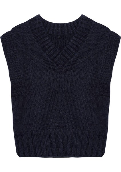 Stil Modern Kadın Crop Standart Kol V Yaka Yumuşak Dokulu Triko Süveter modelleri