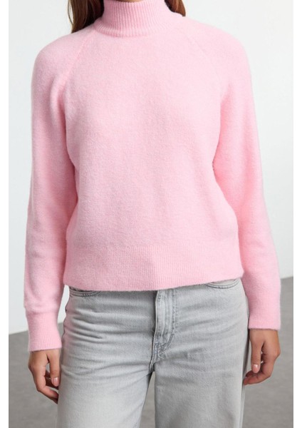Stil Modern Kadın Regular Reglan Kol Dik Yaka Yünlü Triko Kazak modelleri