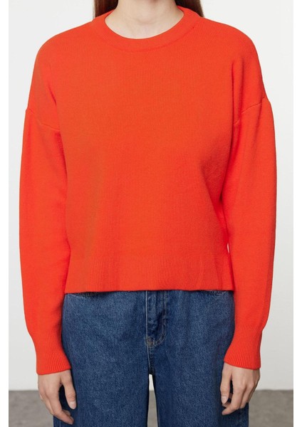 Stil Modern Kadın Regular Standart Kol Bisiklet Yaka Geniş Kalıp Basic Özel Iplik Triko Kazak modelleri