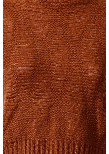 Kadın Moda Şık Bisiklet Yaka Standart Kol Regular Yumuşak Dokulu Crop Kısa Kol Triko Süveter