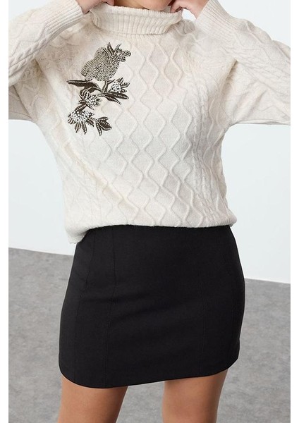 Stil Modern Kadın Regular Standart Kol Balıkçı Yaka Couple Yumuşak Dokulu Nakışlı Triko Kazak fiyatları