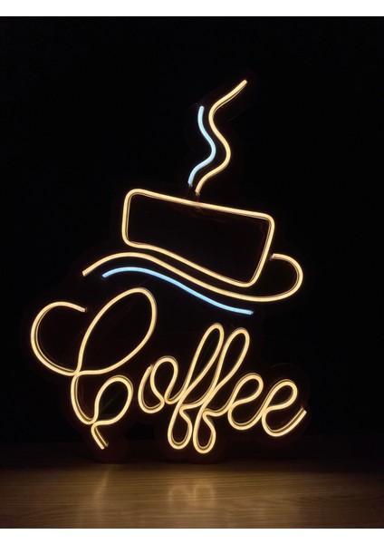 Neon LED Tabela Dekoratif Aydınlatma -Coffee, 100X115CM-