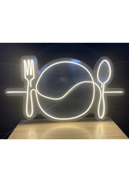 Neon LED Duvar Dekoratif Aydınlatma -Restoran, Yemek, 50X25CM- fiyatları