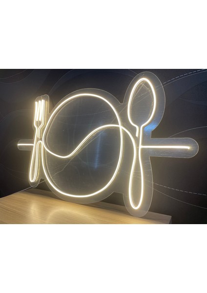 Neon LED Duvar Dekoratif Aydınlatma -Restoran, Yemek, 50X25CM- modelleri