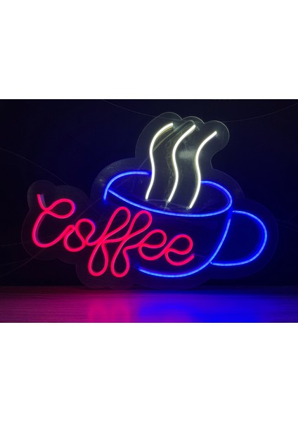 Neon LED Tabela Dekoratif Aydınlatma -Coffee, 50X33CM-