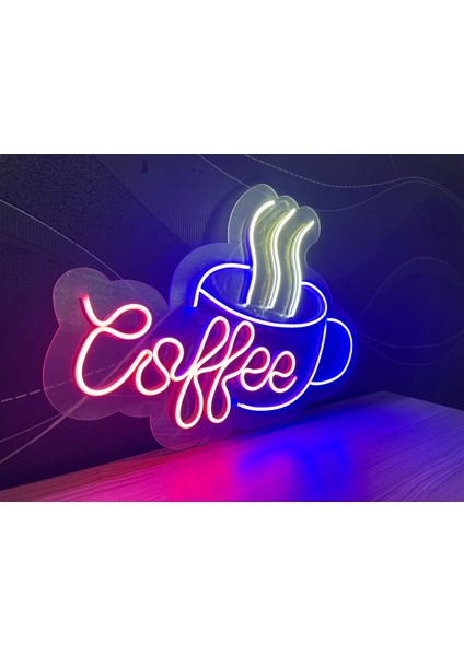 Neon LED Tabela Dekoratif Aydınlatma -Coffee, 50X33CM- modelleri