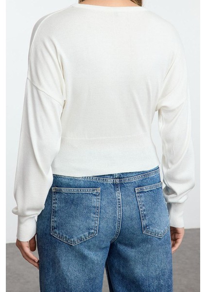 Kadın Moda Şık Bisiklet Yaka Standart Kol Regular Basic Premium Kalite Triko Kazak