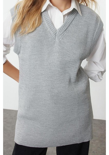 Kadın Moda Şık V Yaka Standart Kol Regular Triko Süveter modelleri