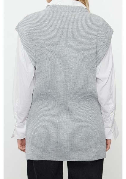 Kadın Moda Şık V Yaka Standart Kol Regular Triko Süveter indirimleri