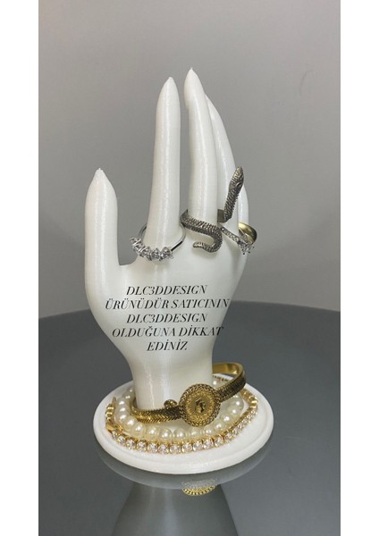 18 cm Dekoratif Beyaz El Takı Mankeni, Yüzük Standı, Ürün Sergileme Standı, Organizer