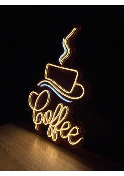 Neon LED Tabela Dekoratif Aydınlatma -Coffee, 50X60CM-