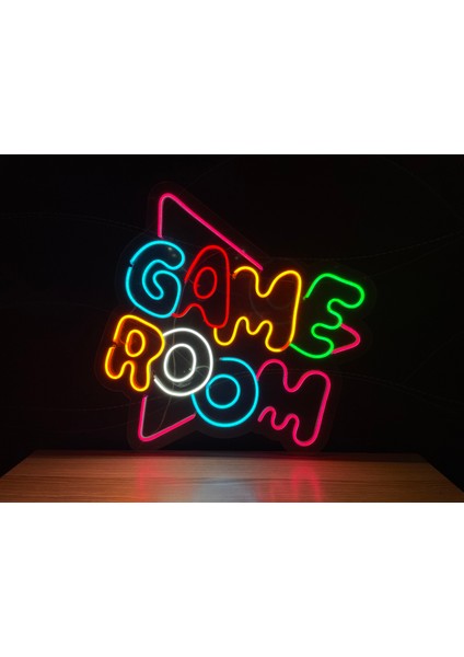 Neon LED Tabela Dekoratif Aydınlatma -Game Room, 55X55CM-