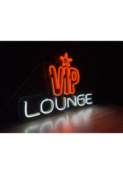 Neon LED Tabela Dekoratif Aydınlatma -Vip Lounge, Vip Salon, 60X45CM-