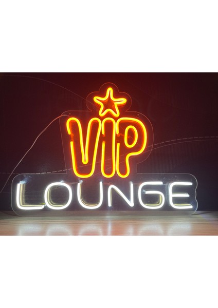 Neon LED Tabela Dekoratif Aydınlatma -Vip Lounge, Vip Salon, 60X45CM-