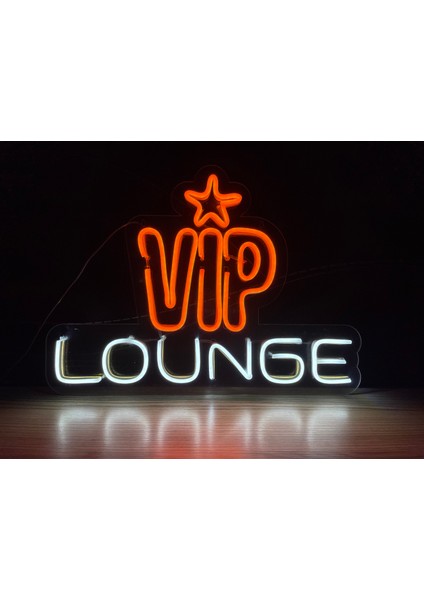 Neon LED Tabela Dekoratif Aydınlatma -Vip Lounge, Vip Salon, 60X45CM-
