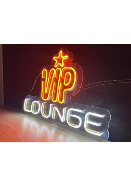 Neon LED Tabela Dekoratif Aydınlatma -Vip Lounge, Vip Salon, 60X45CM-
