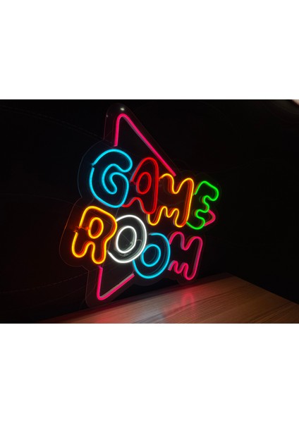 Neon LED Tabela Dekoratif Aydınlatma -Game Room, 55X55CM-