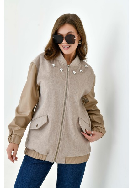 Kadın Kaşe Kaban Beige fırsatları