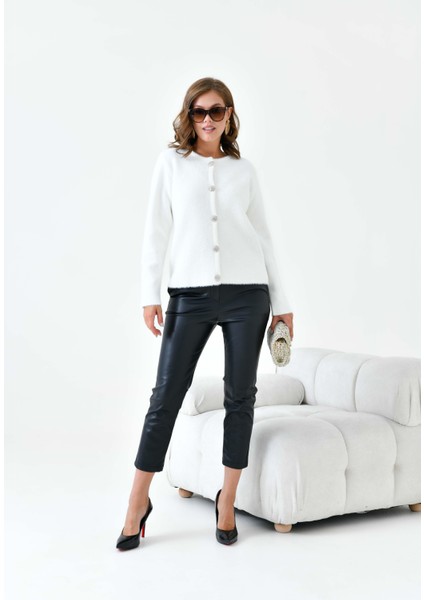 Kadın Düğme Detaylı Hırka Ekru indirimleri