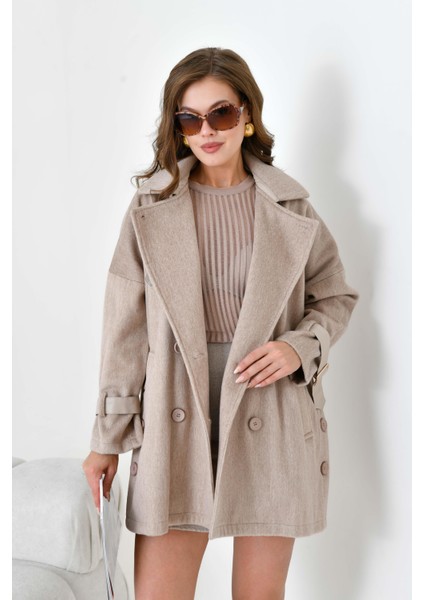 Kadın Kaşe Kaban Beige modelleri