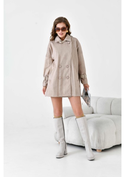 Kadın Kaşe Kaban Beige indirimleri